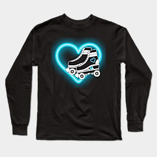 Neon Heart Skates Aqua Long Sleeve T-Shirt